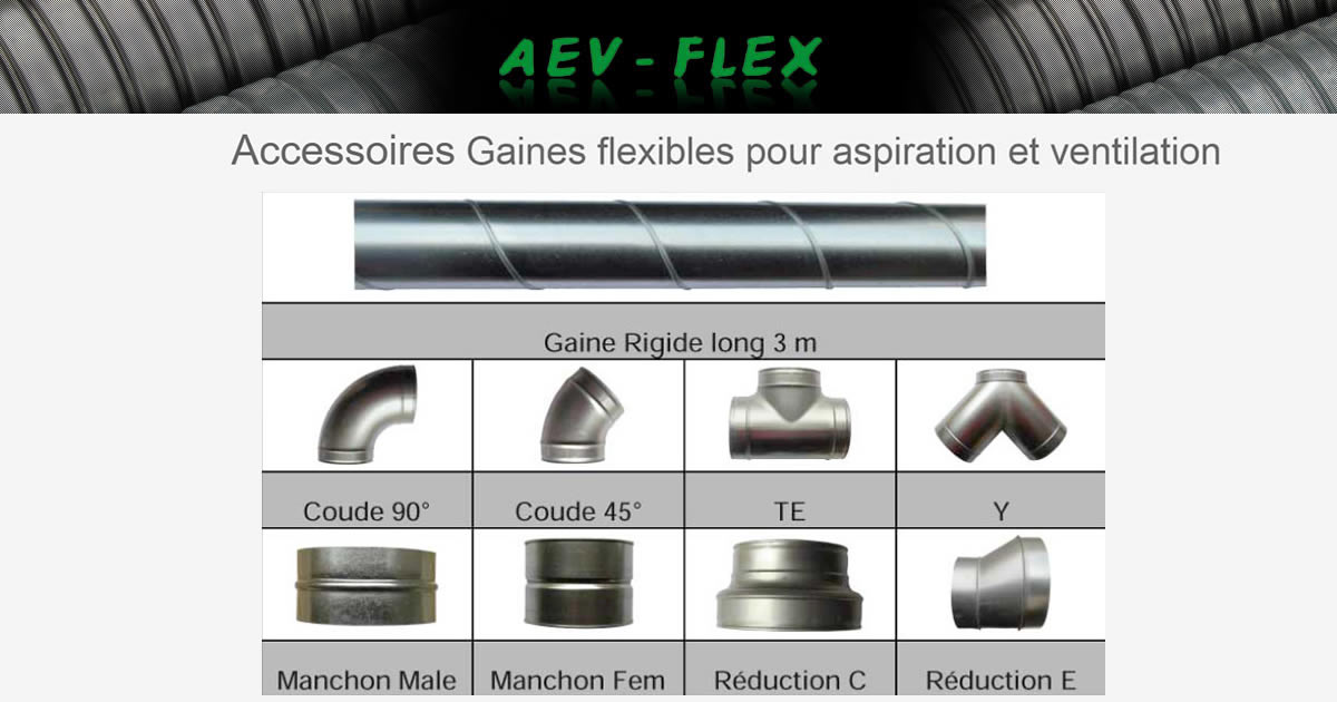 aev flex accessoires tuyauteries gaines flexibles ventilation aspiration echappement